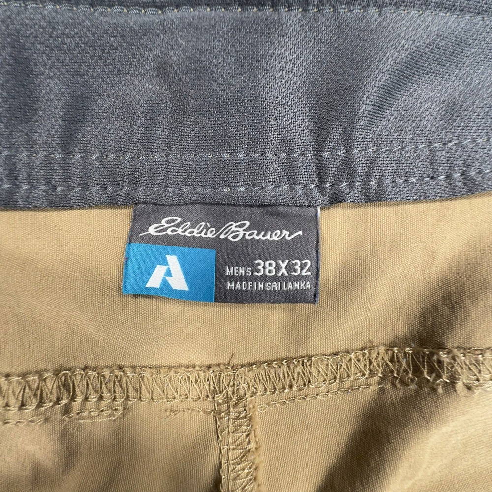 Eddie Bauer Guide Pro Pants Mens 38x32 (Fits as 38x31) Tan Stretch Hiking Travel - Picture 3 of 12